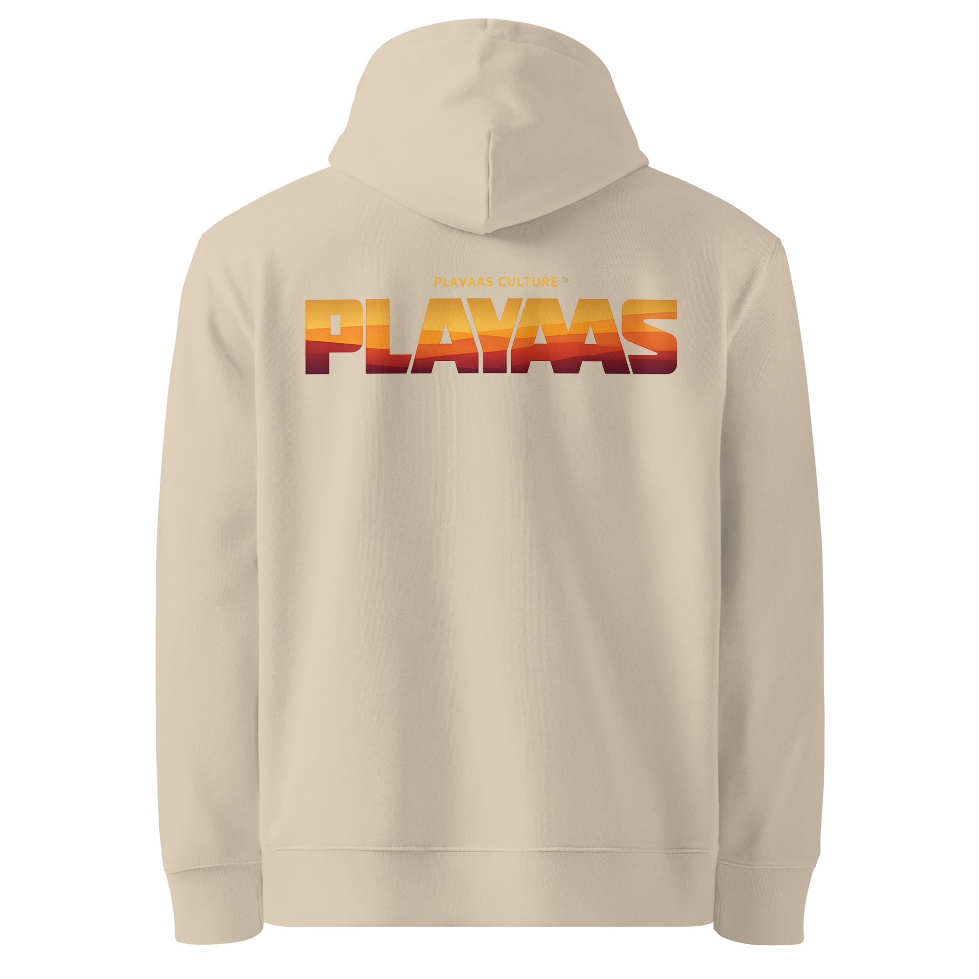 PLAYAAS CULTURE® luxury streetwear hoodie featuring a bold architectural PLAYAAS wordmark with a refined abstract interior pattern on a structured heavyweight silhouette.