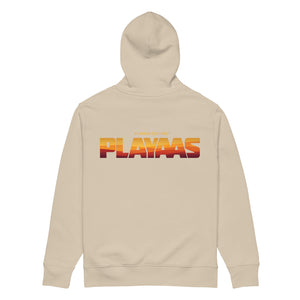 PLAYAAS CULTURE® luxury streetwear hoodie featuring a bold architectural PLAYAAS wordmark with a refined abstract interior pattern on a structured heavyweight silhouette.