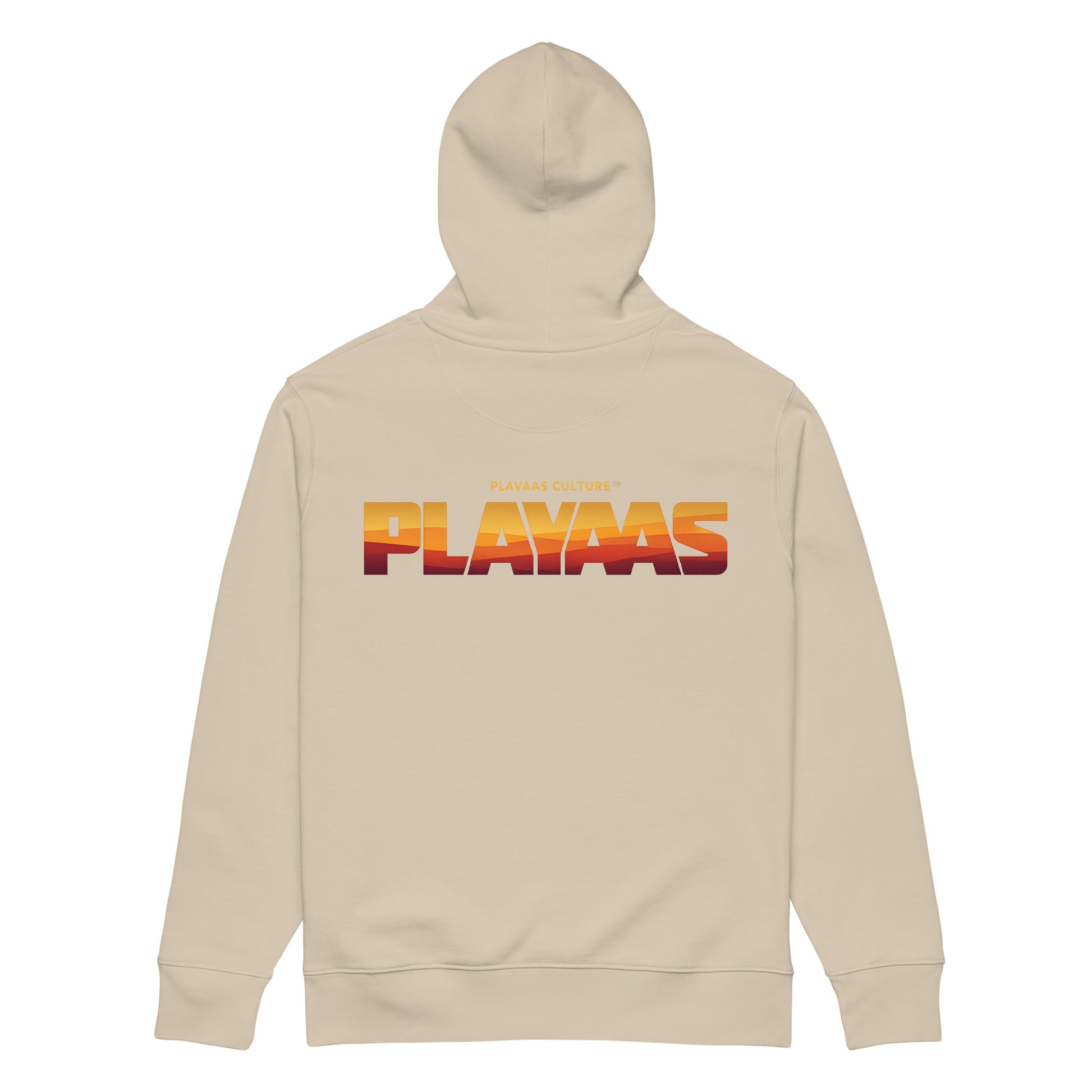 PLAYAAS CULTURE® luxury streetwear hoodie featuring a bold architectural PLAYAAS wordmark with a refined abstract interior pattern on a structured heavyweight silhouette.