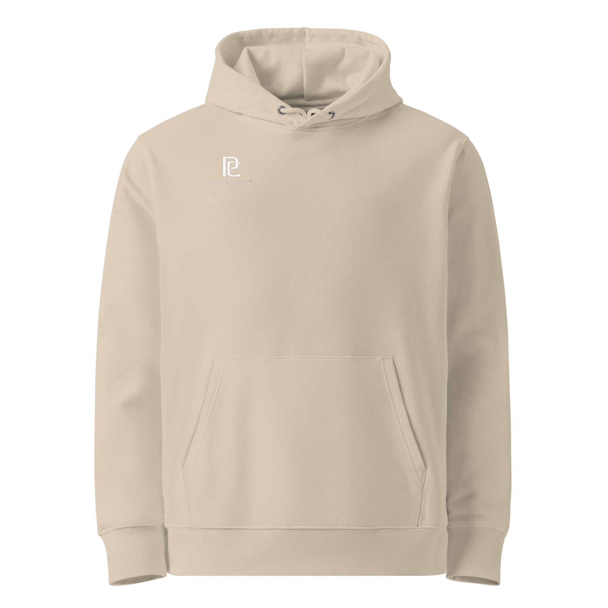 PLAYAAS CULTURE® luxury streetwear hoodie featuring a bold architectural PLAYAAS wordmark with a refined abstract interior pattern on a structured heavyweight silhouette.