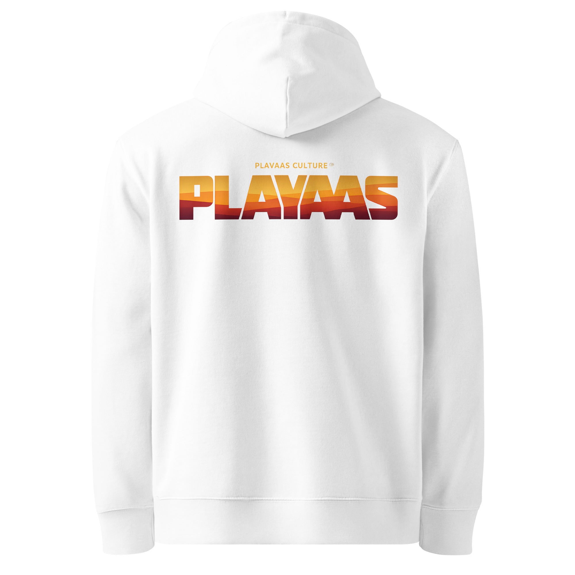 PLAYAAS CULTURE® luxury streetwear hoodie featuring a bold architectural PLAYAAS wordmark with a refined abstract interior pattern on a structured heavyweight silhouette.