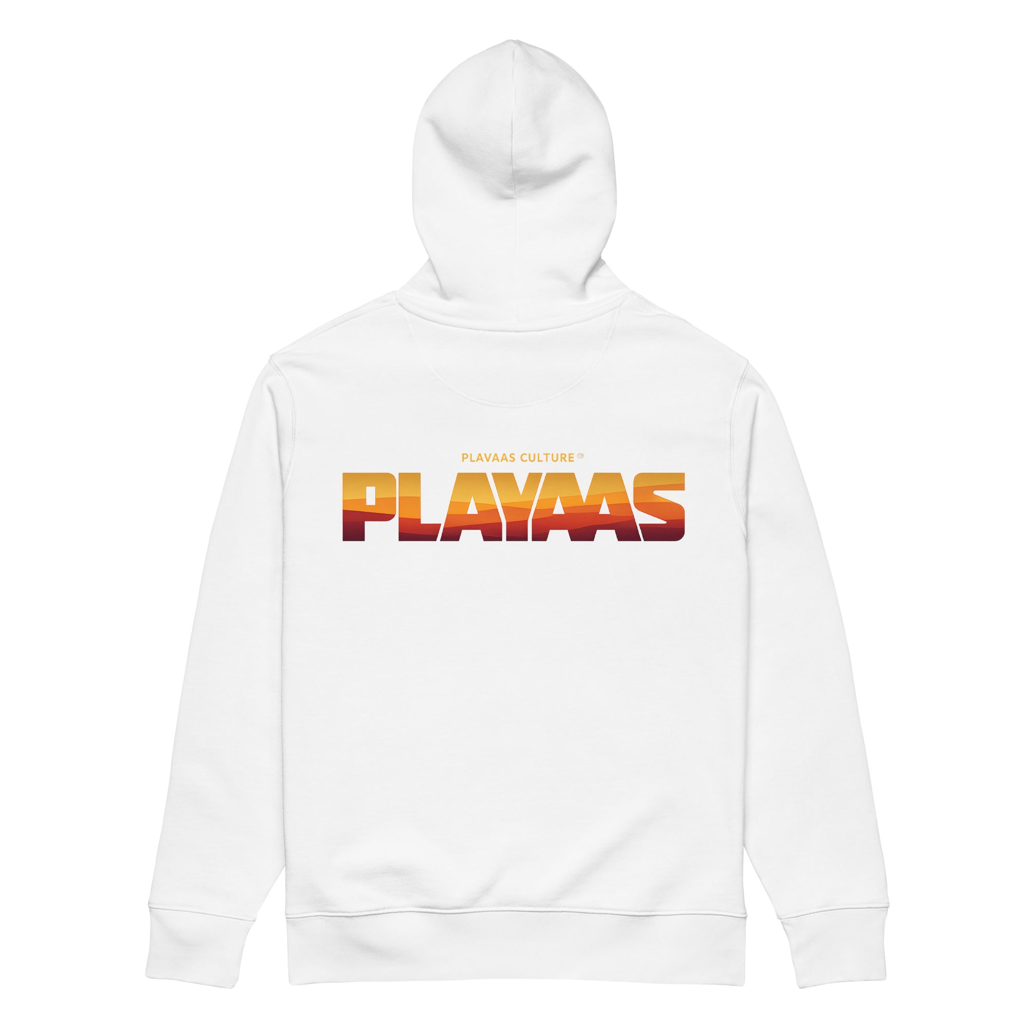 PLAYAAS CULTURE® luxury streetwear hoodie featuring a bold architectural PLAYAAS wordmark with a refined abstract interior pattern on a structured heavyweight silhouette.